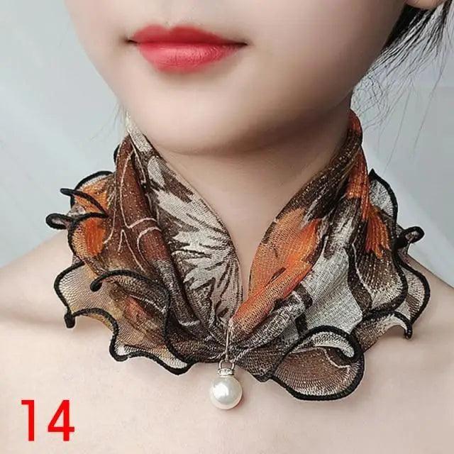 Neck Collars Fashion Scarves for Women And Girls Print Satin Silk Scarf Female Bandana Head Bib Scarfs For Ladies