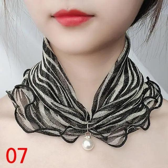 Neck Collars Fashion Scarves for Women And Girls Print Satin Silk Scarf Female Bandana Head Bib Scarfs For Ladies