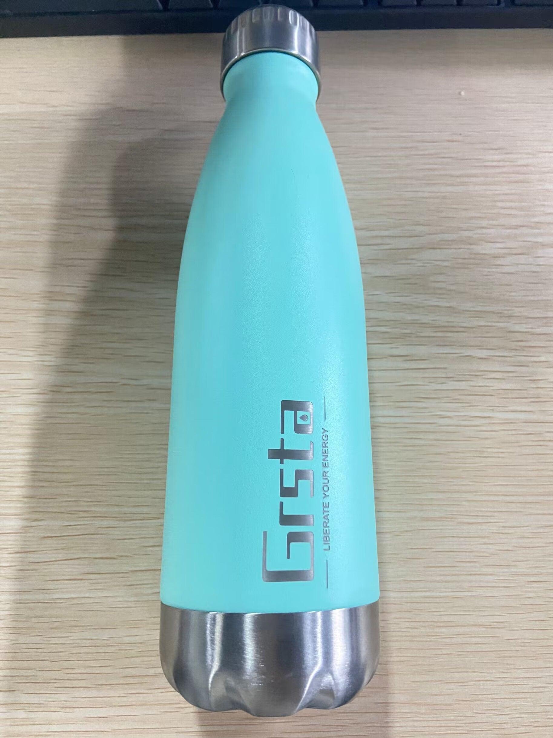 Neon Blue Water Bottle for Men Women & Kids Double Wall Stainless Steel Water Bottle Thermos Insulated Vacuum Flask Gym Sport Shaker Bottle Portable Thermoses Stylish Stainless Steel Bottle Keeps Water & Beverages All Day Hot Or Cold