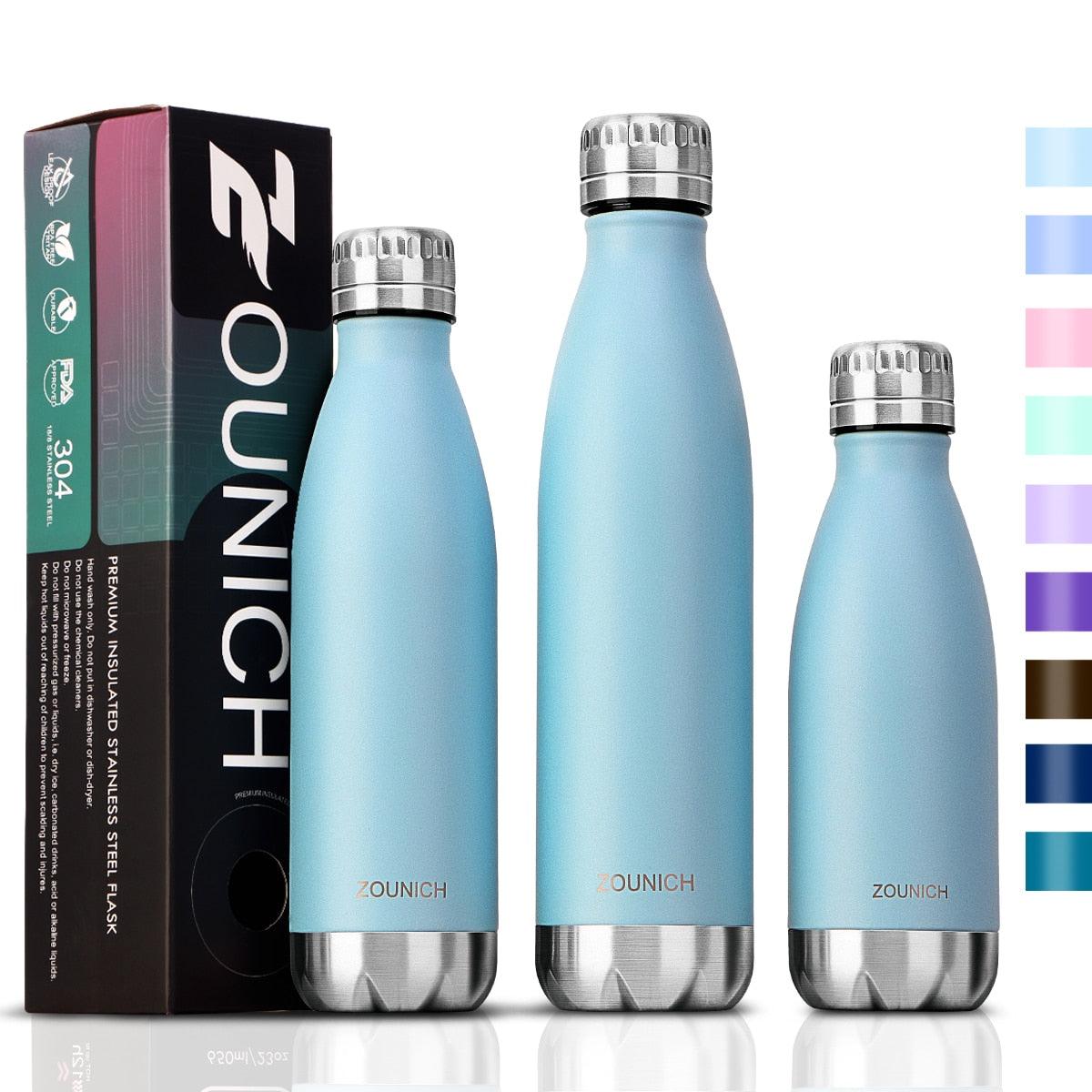Neon Blue Water Bottle for Men Women & Kids Double Wall Stainless Steel Water Bottle Thermos Insulated Vacuum Flask Gym Sport Shaker Bottle Portable Thermoses Stylish Stainless Steel Bottle Keeps Water & Beverages All Day Hot Or Cold