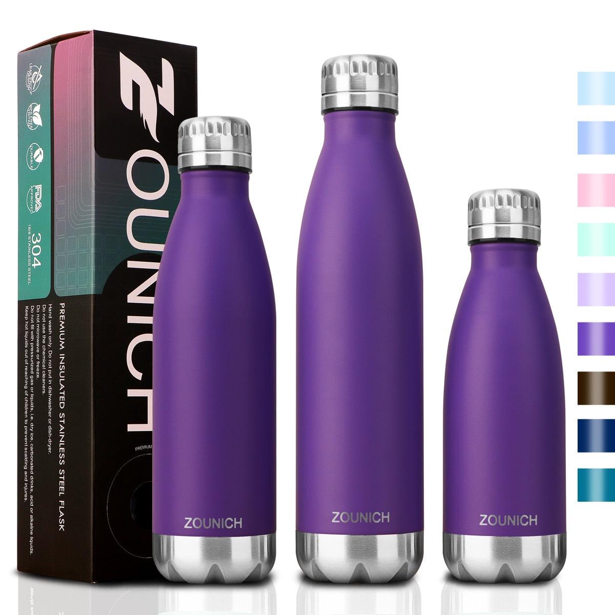 Neon Blue Water Bottle for Men Women & Kids Double Wall Stainless Steel Water Bottle Thermos Insulated Vacuum Flask Gym Sport Shaker Bottle Portable Thermoses Stylish Stainless Steel Bottle Keeps Water & Beverages All Day Hot Or Cold