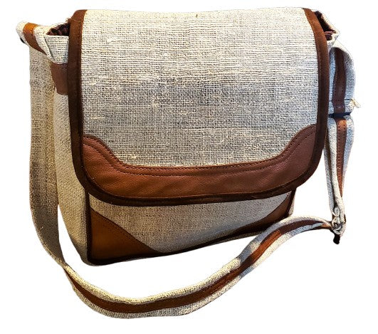 Cool Hemp and Leather Messenger Bag