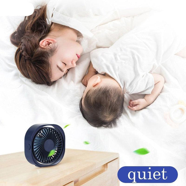 New 360° USB Fan Cooler Cooling Mini Fan Portable 3 Speed Super Mute Cooler for Office Cool Fans Car Home Notebook Laptop Portable Mini Fan for Bedroom Office Desktop