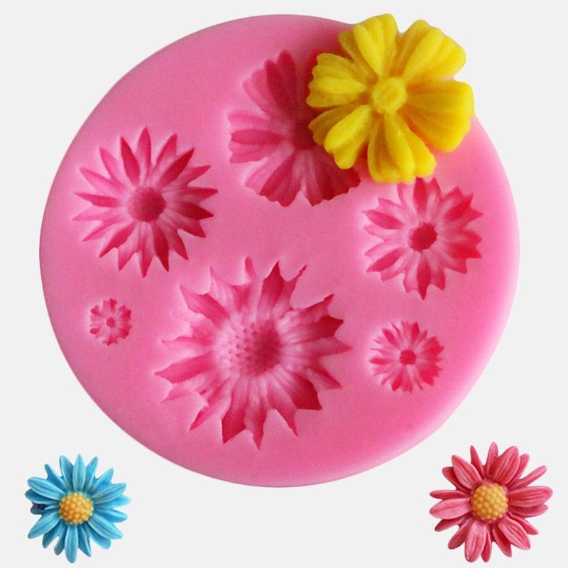 New 3D Flower Silicone Molds Fondant Craft Cake Candy Chocolate Sugarcraft Ice Pastry Baking Tool Mould Soap Mold Cake Decorator Flower Fondant Cake Mold
