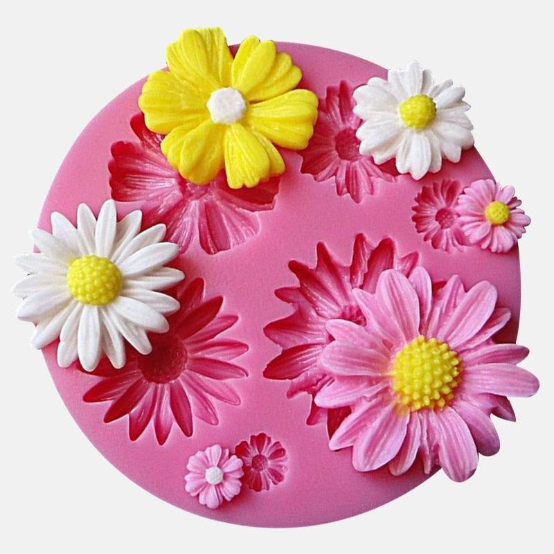 New 3D Flower Silicone Molds Fondant Craft Cake Candy Chocolate Sugarcraft Ice Pastry Baking Tool Mould Soap Mold Cake Decorator Flower Fondant Cake Mold