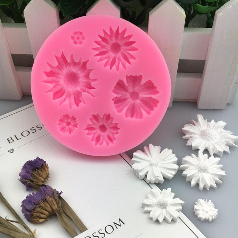 New 3D Flower Silicone Molds Fondant Craft Cake Candy Chocolate Sugarcraft Ice Pastry Baking Tool Mould Soap Mold Cake Decorator Flower Fondant Cake Mold
