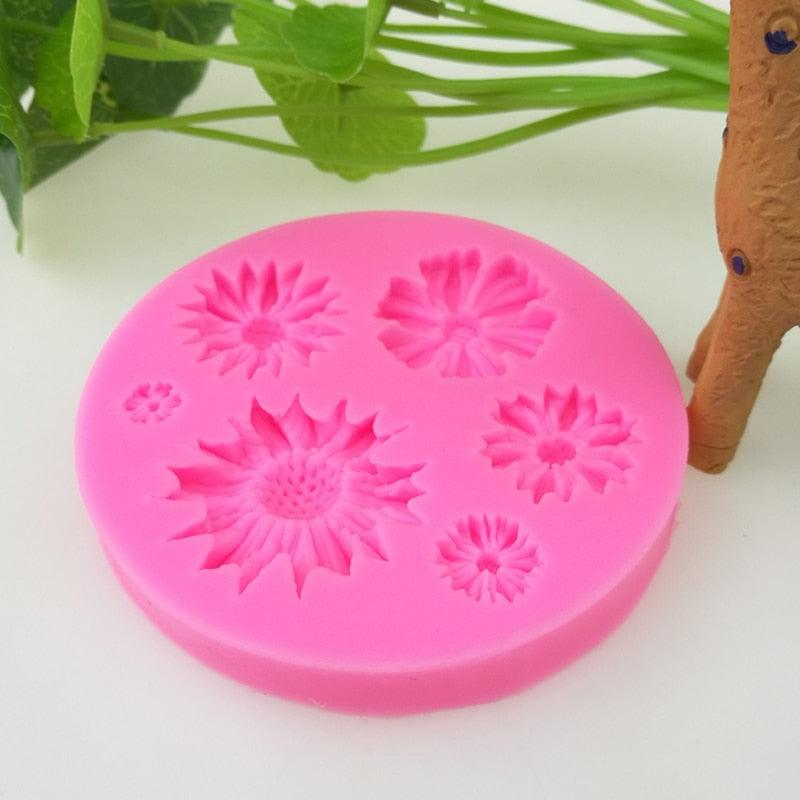 New 3D Flower Silicone Molds Fondant Craft Cake Candy Chocolate Sugarcraft Ice Pastry Baking Tool Mould Soap Mold Cake Decorator Flower Fondant Cake Mold