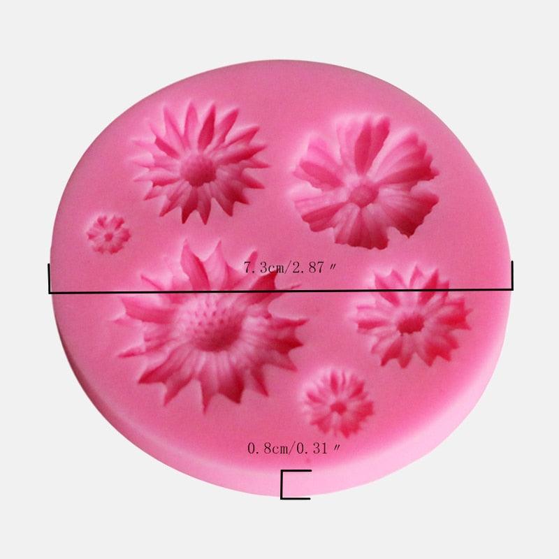 New 3D Flower Silicone Molds Fondant Craft Cake Candy Chocolate Sugarcraft Ice Pastry Baking Tool Mould Soap Mold Cake Decorator Flower Fondant Cake Mold