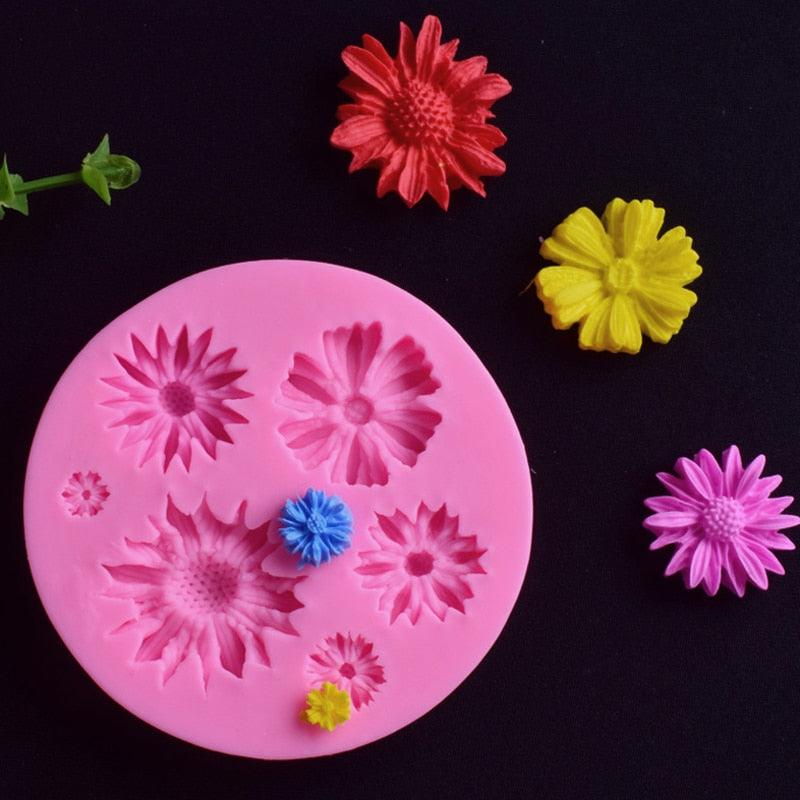 New 3D Flower Silicone Molds Fondant Craft Cake Candy Chocolate Sugarcraft Ice Pastry Baking Tool Mould Soap Mold Cake Decorator Flower Fondant Cake Mold