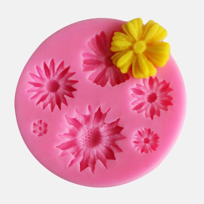 New 3D Flower Silicone Molds Fondant Craft Cake Candy Chocolate Sugarcraft Ice Pastry Baking Tool Mould Soap Mold Cake Decorator Flower Fondant Cake Mold