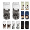 New 3D Print Funny Cute Cartoon Kitten Unisex Short Socks Creative Colorful Multiple Cat Face Happy Low Ankle Socks For Men And Women