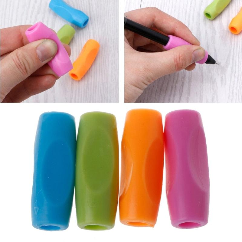 New 4PCS/Pack Writing Pencil Pen Holder Writing Aid Grip School Supplies for Kids Preschoolers Children Adults Students Children Pencil Holding Practice Device For Correcting Pen Holder Postures