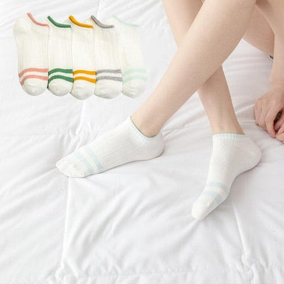 New 5pairs/lot Mixed Colors Ankle Socks Summer Sport Fashion Funny Underwear Women Breathable Soft Combed Out Of Pure Cotton Breathable Socks For Men And Women