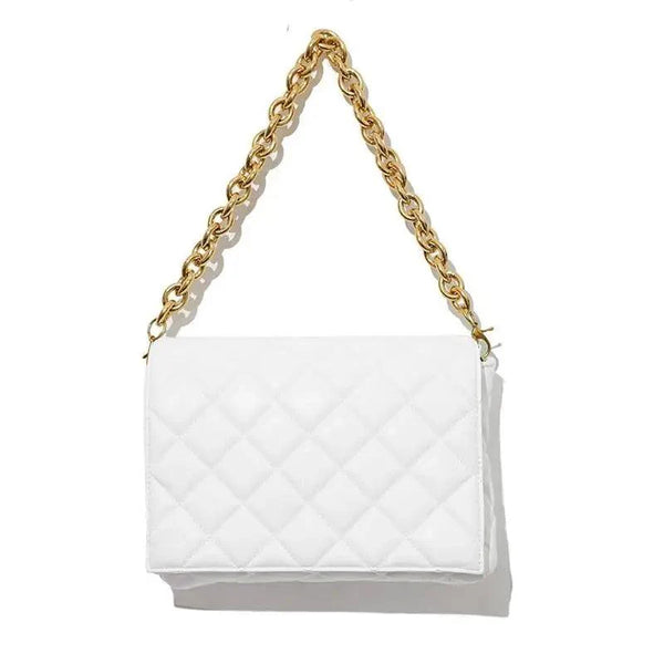 New Adorable Women's Handbag Green Small Flap Shoulder Bag In Thick Metal Chain Women's Clutch Bags Luxury  Ladies Shoulder Purse