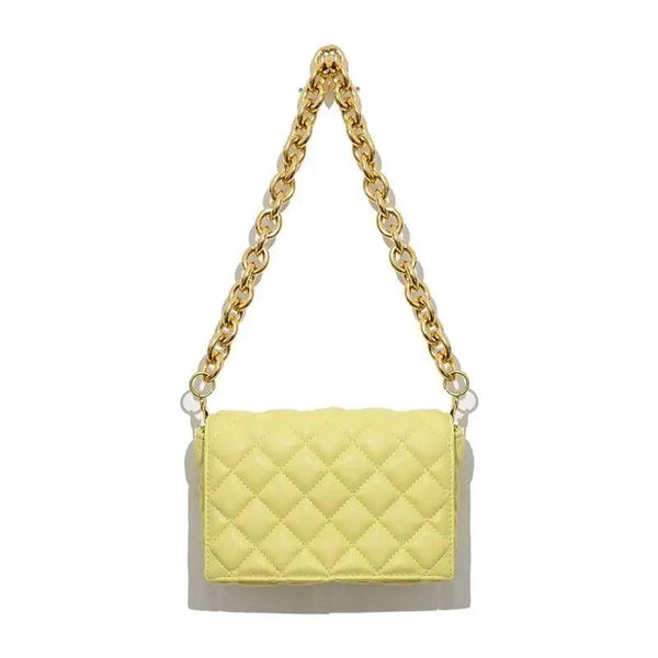 New Adorable Women's Handbag Green Small Flap Shoulder Bag In Thick Metal Chain Women's Clutch Bags Luxury  Ladies Shoulder Purse
