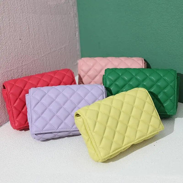 New Adorable Women's Handbag Green Small Flap Shoulder Bag In Thick Metal Chain Women's Clutch Bags Luxury  Ladies Shoulder Purse