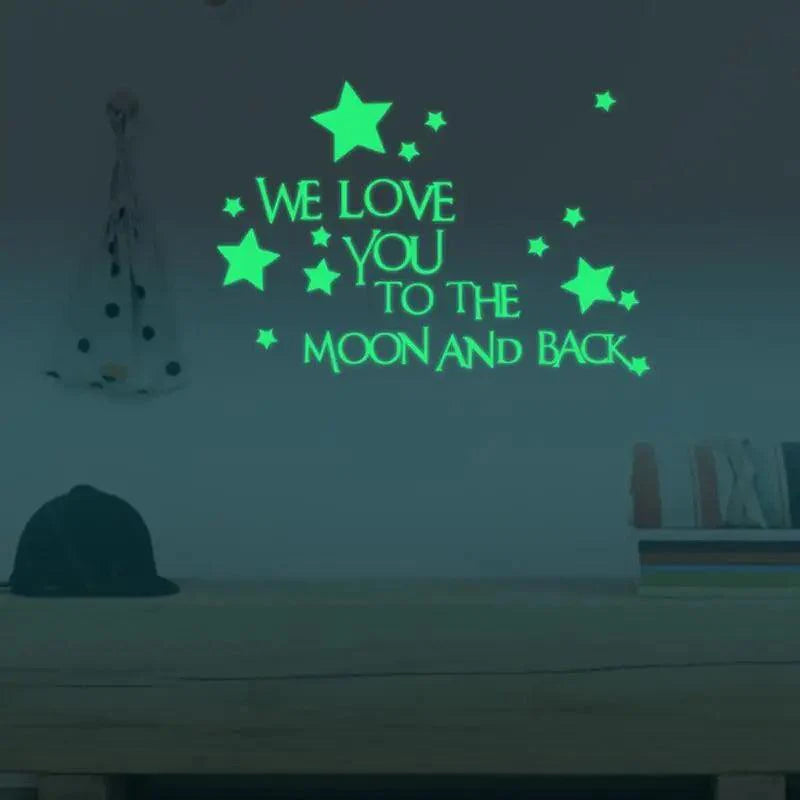 New Amazing Luminous Moon and Stars Wall Stickers for Kids Room Baby Nursery Home Decoration Wall Decals Glow in the Dark Bedroom Ceiling