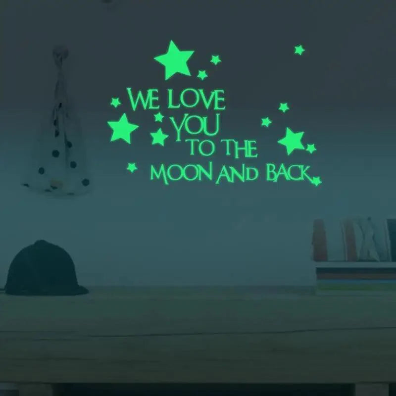 New Amazing Luminous Moon and Stars Wall Stickers for Kids Room Baby Nursery Home Decoration Wall Decals Glow in the Dark Bedroom Ceiling