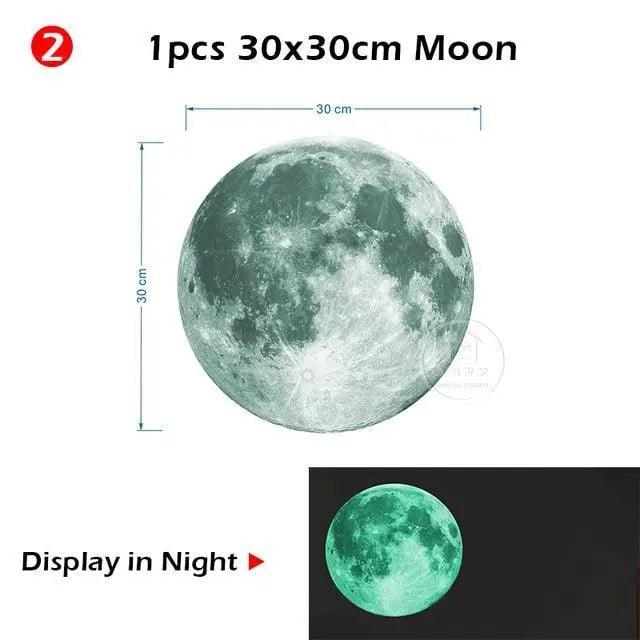 New Amazing Luminous Moon and Stars Wall Stickers for Kids Room Baby Nursery Home Decoration Wall Decals Glow in the Dark Bedroom Ceiling