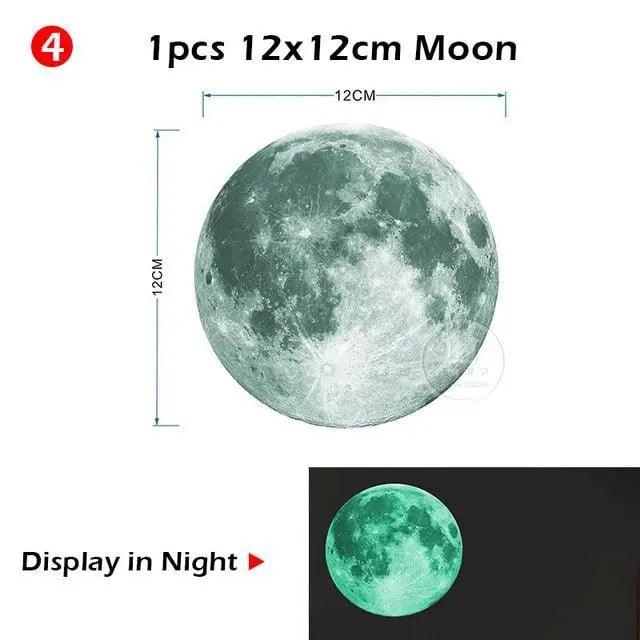New Amazing Luminous Moon and Stars Wall Stickers for Kids Room Baby Nursery Home Decoration Wall Decals Glow in the Dark Bedroom Ceiling