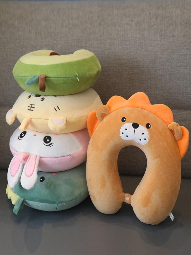 New Animal Memory Cotton U-shaped Pillow Car Neck Pillow Noon Rest Pillow Plane Travel PillowKids Neck  Travel Pillows Cute U-Shaped Animal Pillow for Cars Planes Boys Girls Child Gift Ideas