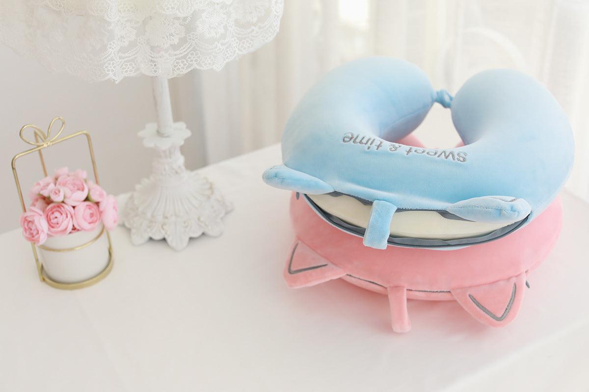 New Animal Memory Cotton U-shaped Pillow Car Neck Pillow Noon Rest Pillow Plane Travel PillowKids Neck  Travel Pillows Cute U-Shaped Animal Pillow for Cars Planes Boys Girls Child Gift Ideas