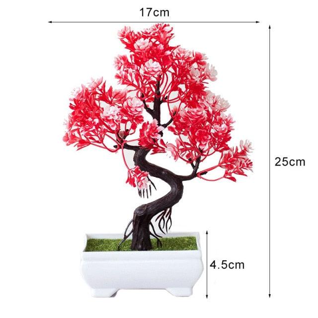 New Artificial Plants Pine Bonsai Potted  Decorative Green Small Trees Fake Flowers Ornament For Home Garden Decoration