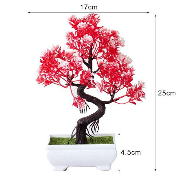 New Artificial Plants Pine Bonsai Potted  Decorative Green Small Trees Fake Flowers Ornament For Home Garden Decoration