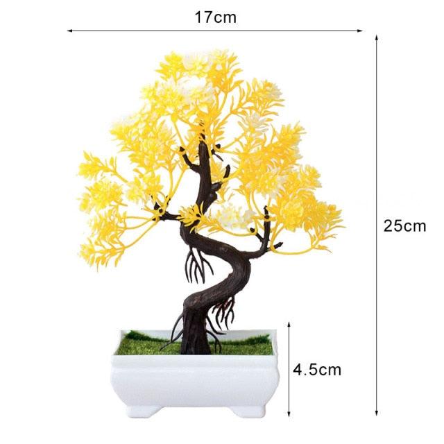 New Artificial Plants Pine Bonsai Potted  Decorative Green Small Trees Fake Flowers Ornament For Home Garden Decoration