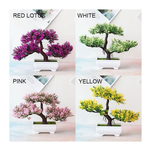 New Artificial Plants Pine Bonsai Potted  Decorative Green Small Trees Fake Flowers Ornament For Home Garden Decoration