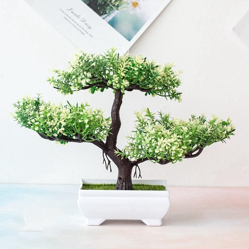 New Artificial Plants Pine Bonsai Potted  Decorative Green Small Trees Fake Flowers Ornament For Home Garden Decoration