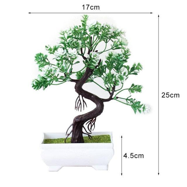 New Artificial Plants Pine Bonsai Potted  Decorative Green Small Trees Fake Flowers Ornament For Home Garden Decoration