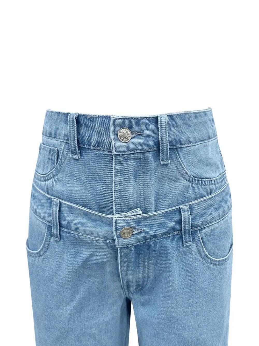 New autumn and winter double waisted wide leg straight leg pants