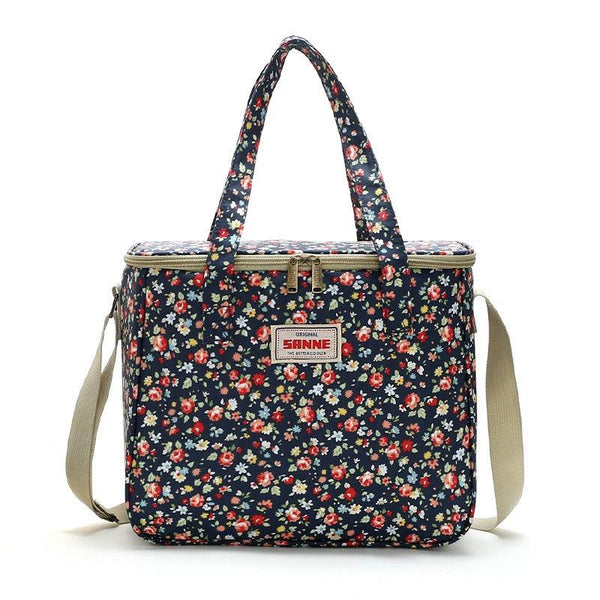 New Broken Flower Insulation Bag Large Capacity Student Lunch Box Bag Portable Aluminum Foil Ice Bag Outdoor Picnic Bag