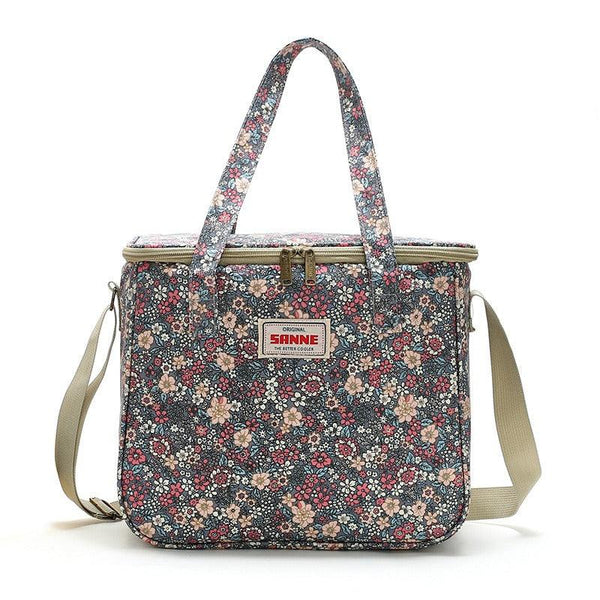New Broken Flower Insulation Bag Large Capacity Student Lunch Box Bag Portable Aluminum Foil Ice Bag Outdoor Picnic Bag