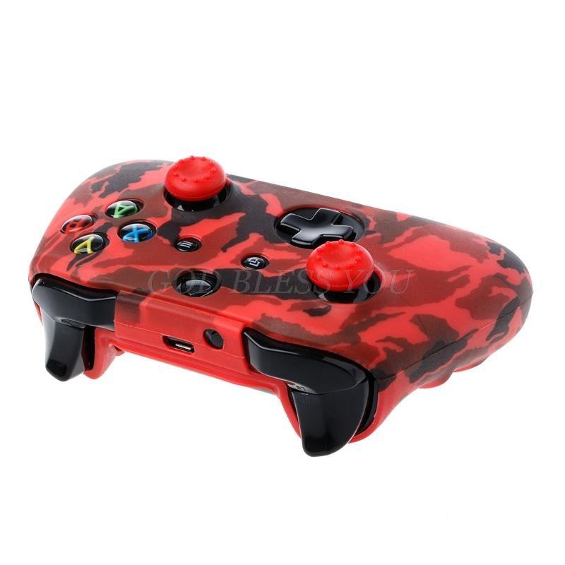 New Camouflage Silicone Gamepad Cover+2 Joystick Caps For Controller Silicone Cover Skins Protector Case Accessories For Wireless/Wired Gamepad Joystick