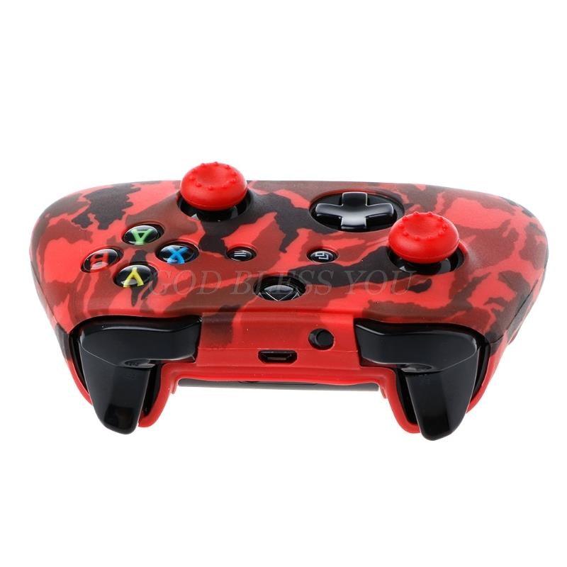 New Camouflage Silicone Gamepad Cover+2 Joystick Caps For Controller Silicone Cover Skins Protector Case Accessories For Wireless/Wired Gamepad Joystick