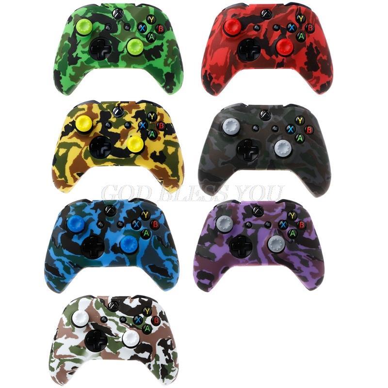 New Camouflage Silicone Gamepad Cover+2 Joystick Caps For Controller Silicone Cover Skins Protector Case Accessories For Wireless/Wired Gamepad Joystick