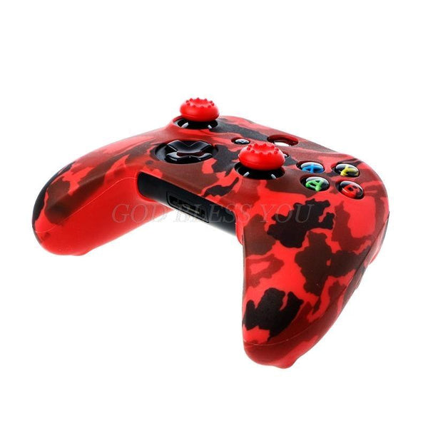 New Camouflage Silicone Gamepad Cover+2 Joystick Caps For Controller Silicone Cover Skins Protector Case Accessories For Wireless/Wired Gamepad Joystick