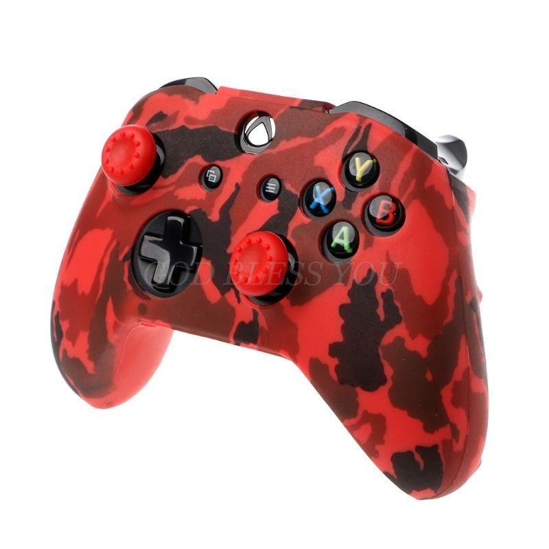 New Camouflage Silicone Gamepad Cover+2 Joystick Caps For Controller Silicone Cover Skins Protector Case Accessories For Wireless/Wired Gamepad Joystick