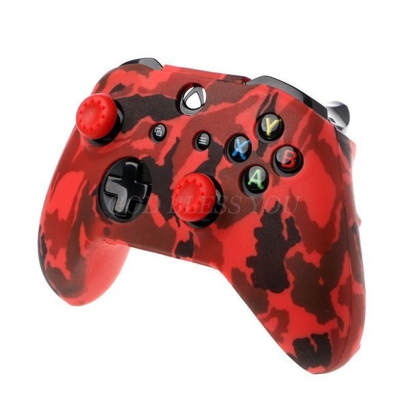 New Camouflage Silicone Gamepad Cover+2 Joystick Caps For Controller Silicone Cover Skins Protector Case Accessories For Wireless/Wired Gamepad Joystick