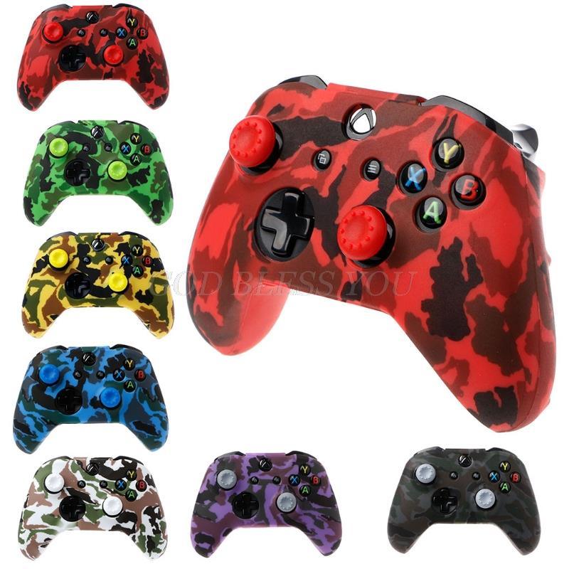 New Camouflage Silicone Gamepad Cover+2 Joystick Caps For Controller Silicone Cover Skins Protector Case Accessories For Wireless/Wired Gamepad Joystick