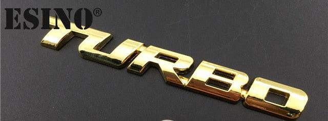 New Car Styling Car Turbo Boost Loading Boosting 3D Metal Chrome Zinc Alloy 3D Emblem Badge Sticker Decal  3D Metal Turbo Car Truck Door Body Side Fender Rear Trunk Adhesive Emblem Badge Decals Auto Accessory