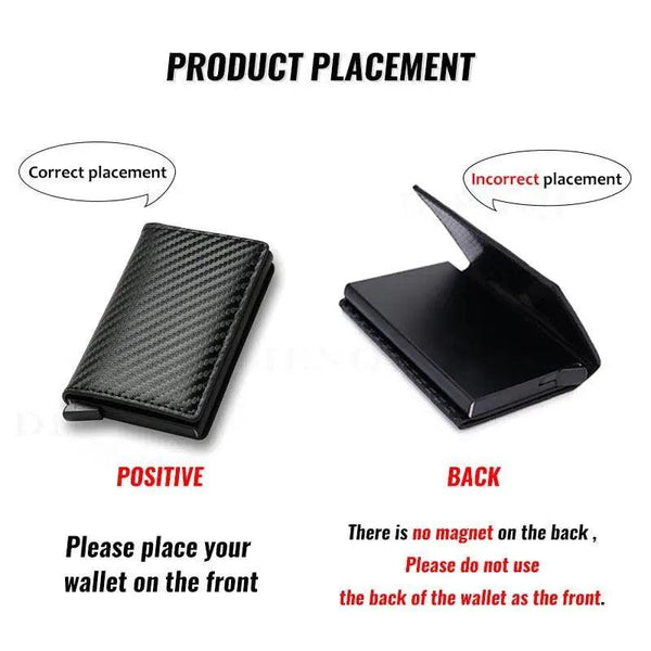 New Carbon Fiber Card Holder Wallets Luxury Men  Black Magic Leather Cool Slim Mini Wallet Small Money Bag Male Purses Magnet Closure Wallet