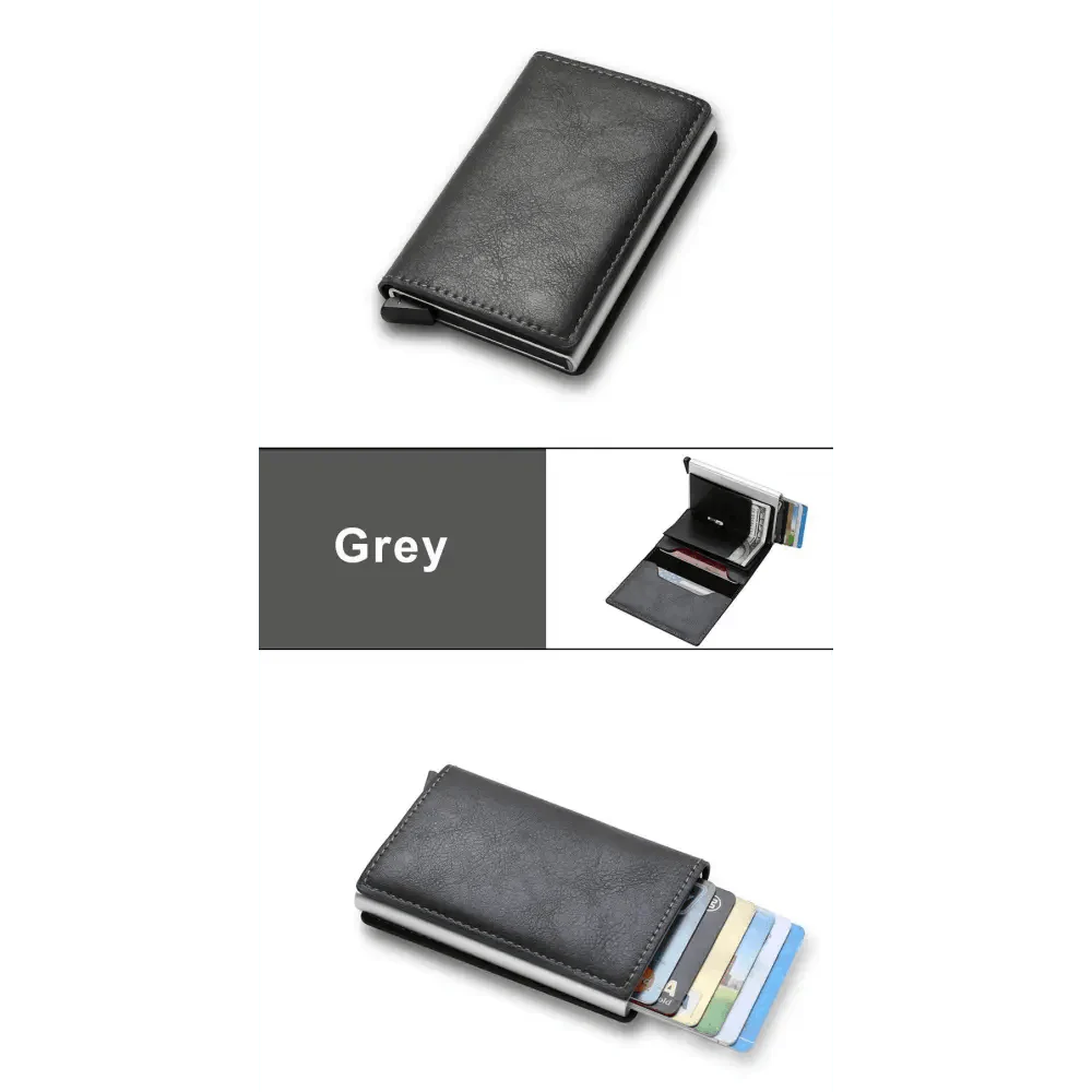 New Carbon Fiber Card Holder Wallets Luxury Men  Black Magic Leather Cool Slim Mini Wallet Small Money Bag Male Purses Magnet Closure Wallet