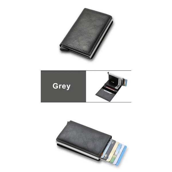 New Carbon Fiber Card Holder Wallets Luxury Men  Black Magic Leather Cool Slim Mini Wallet Small Money Bag Male Purses Magnet Closure Wallet