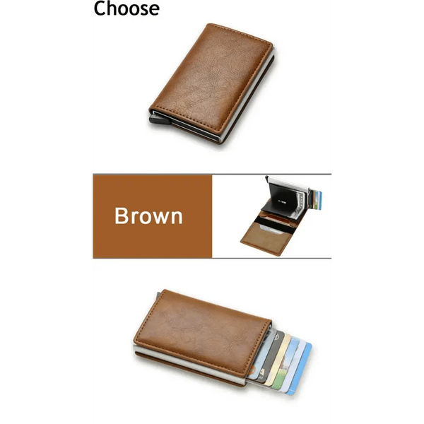 New Carbon Fiber Card Holder Wallets Luxury Men  Black Magic Leather Cool Slim Mini Wallet Small Money Bag Male Purses Magnet Closure Wallet