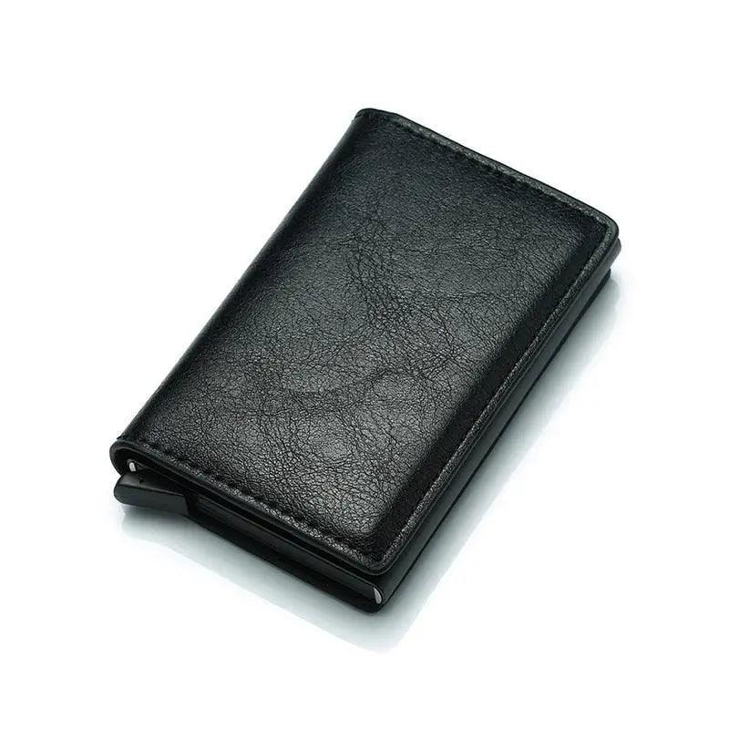 New Carbon Fiber Card Holder Wallets Luxury Men  Black Magic Leather Cool Slim Mini Wallet Small Money Bag Male Purses Magnet Closure Wallet