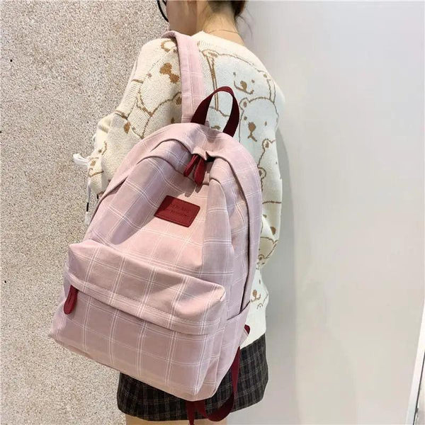 New Casual School Bag For Women And Girls Stylish Backpack Striped Book Packbags for Teenage