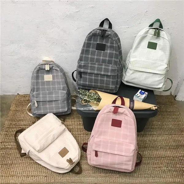 New Casual School Bag For Women And Girls Stylish Backpack Striped Book Packbags for Teenage